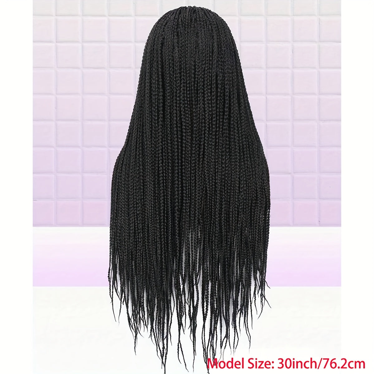 30 Inch Full Lace Braided Wig - Knotless Box Braids, Easy Wear, High-Temperature Fiber, Straight Hair, Elegant Style, All Occasions Wig|Straight Hair Wig|Easy Wear Wig